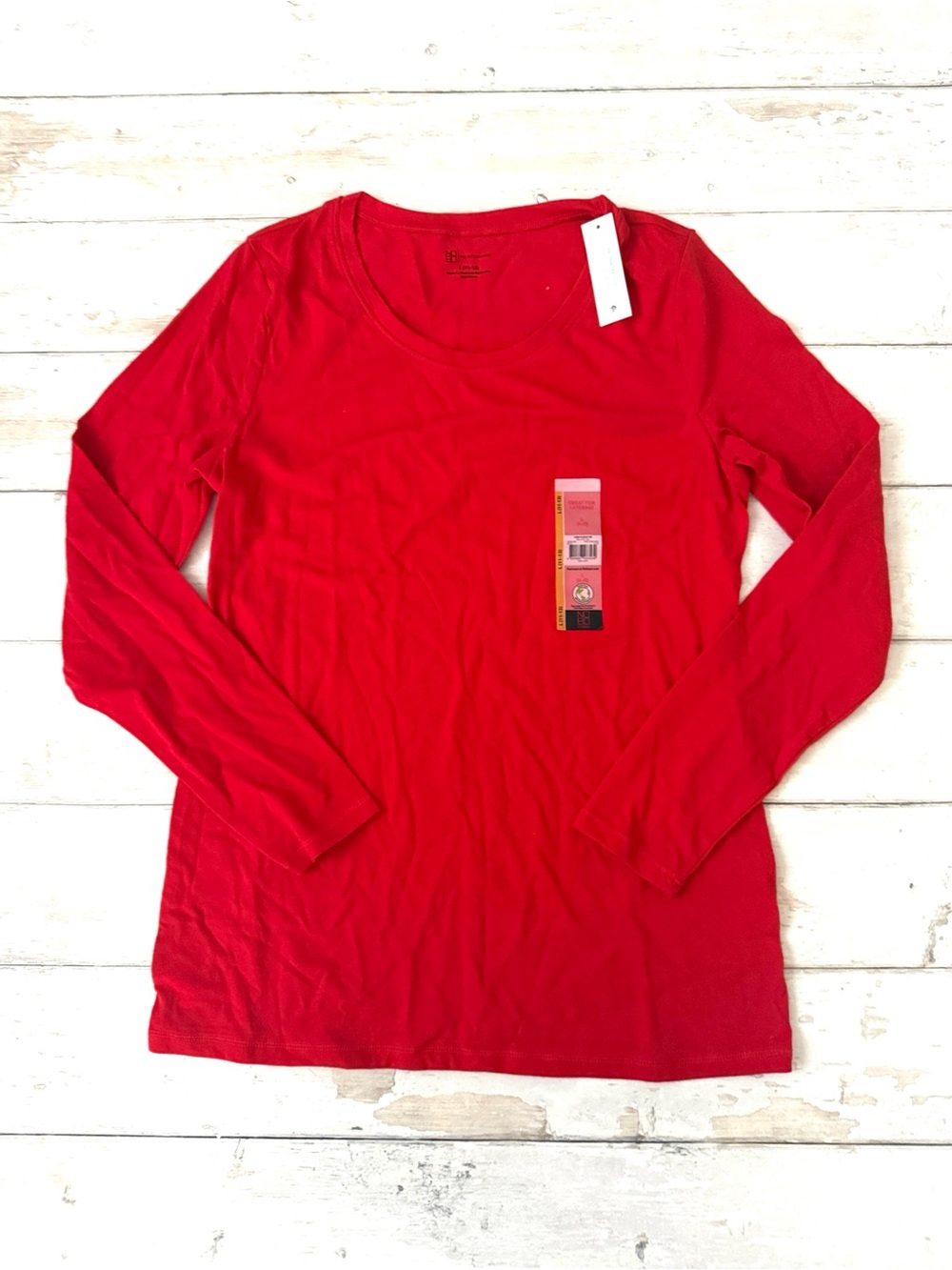 No Boundaries L/G Women’s Long Sleeve Red Shirt Basic Tee Size Large NEW Nwt